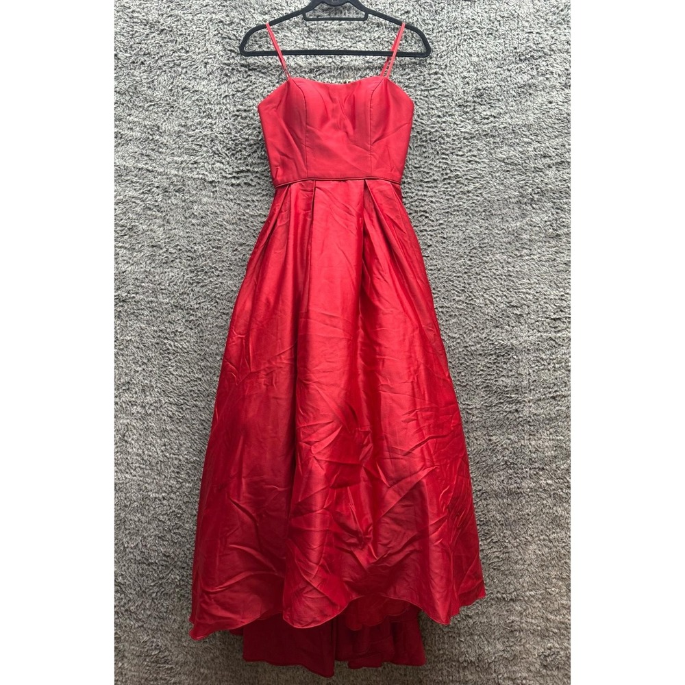 Betsy & Adam Sleeveless High-Low Ballgown Red Womens Size 2